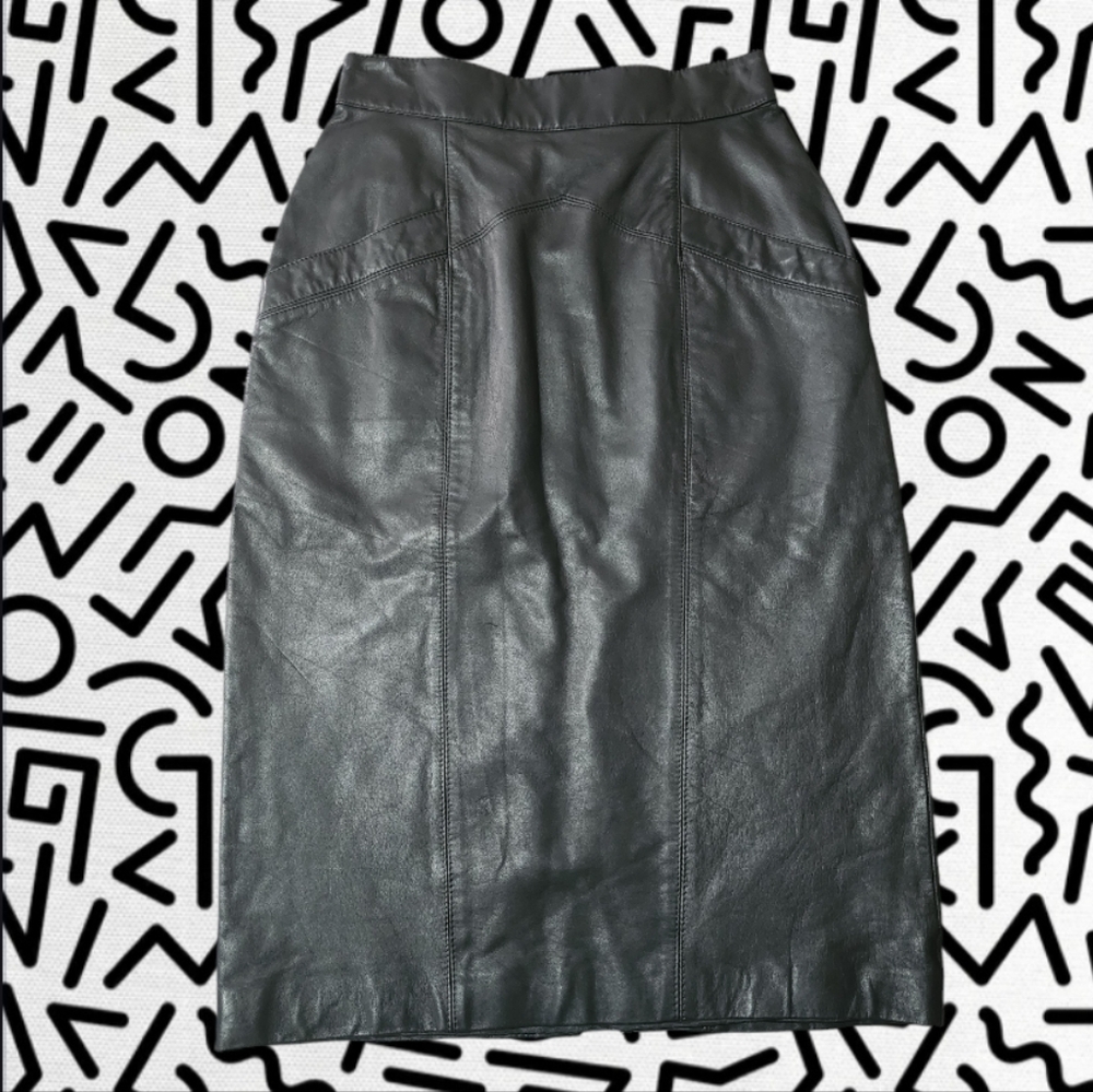 Womens vintage leather skirt